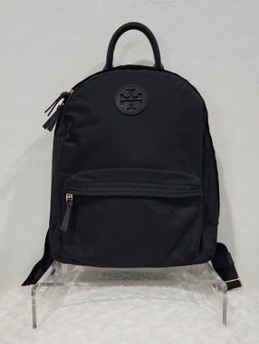 Tory Burch Ella Black Nylon Logo Backpack